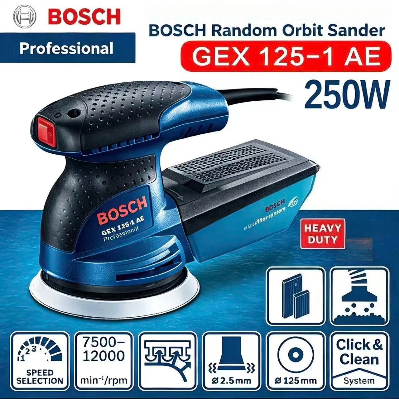 BOSCH GEX 125-1AE 220V ponceus - Power Tools Grinder avis et prix